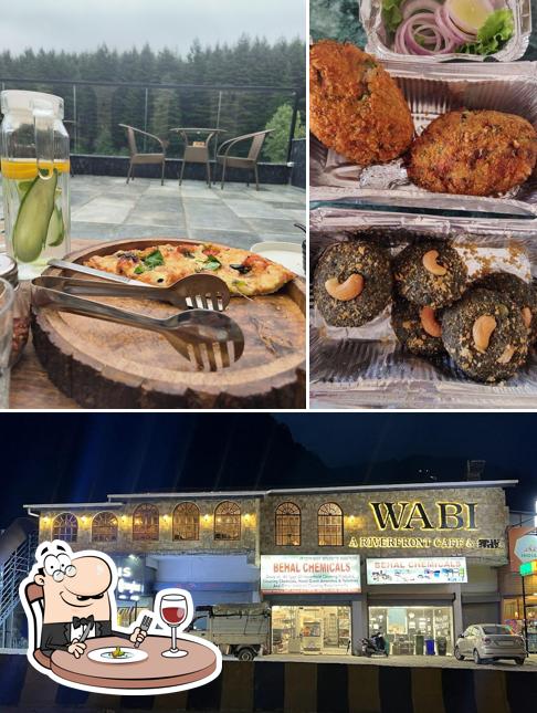 Take a look at the picture depicting food and exterior at Wabi cafe