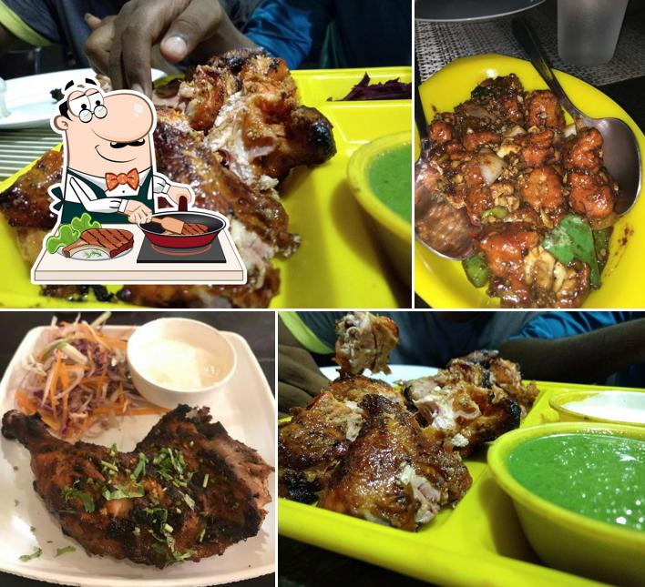 Meat meals are served at Arabian Delights