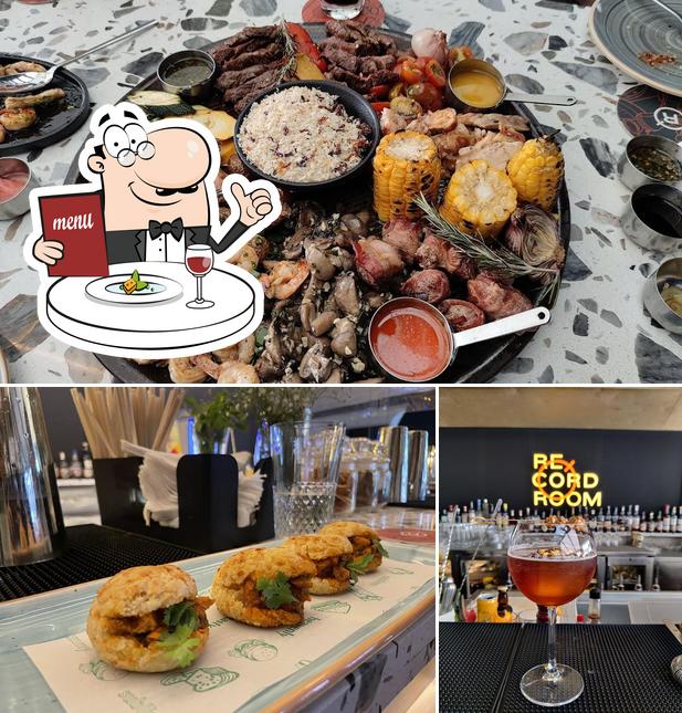 This is the photo showing food and beer at Record Room