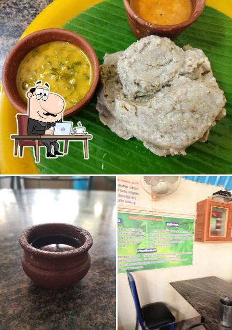 Among various things one can find interior and dessert at Pushpa Diet Hotel