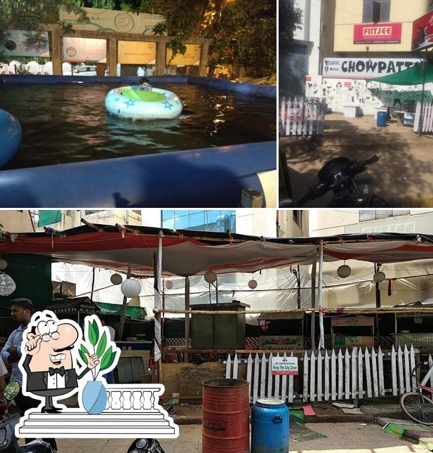 You can get some fresh air at the outside area of Traffic Park Chowpaty
