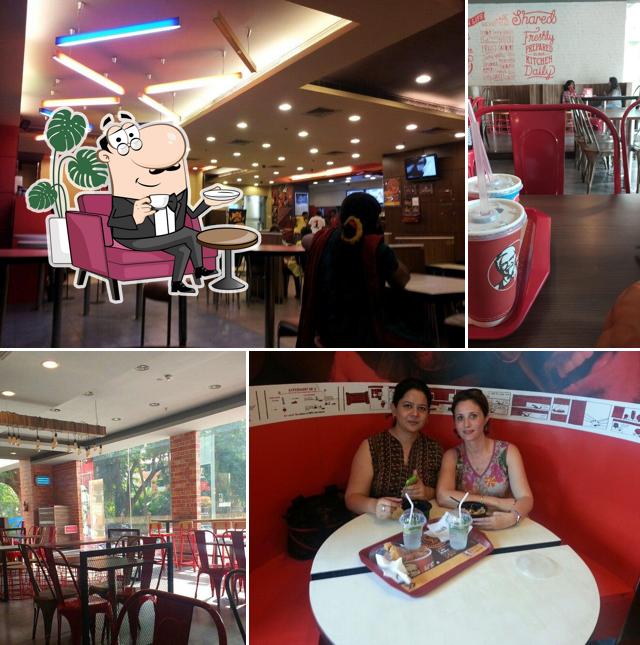Take a seat at one of the tables at KFC