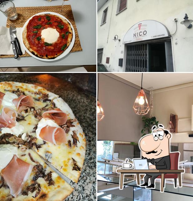 Questa è la foto che presenta la interni e cibo di Nico Pizzeria Lucca