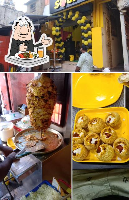 Among various things one can find food and exterior at Shawarma squad