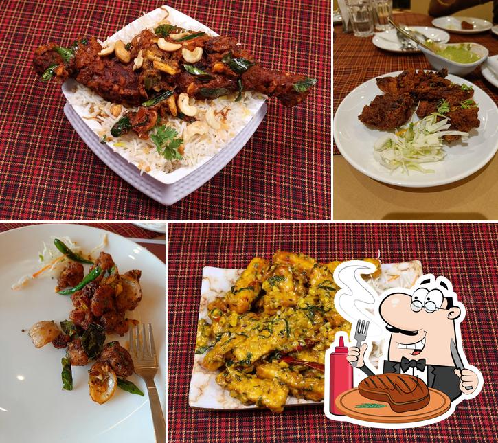The Rajas Restaurant provides meat dishes