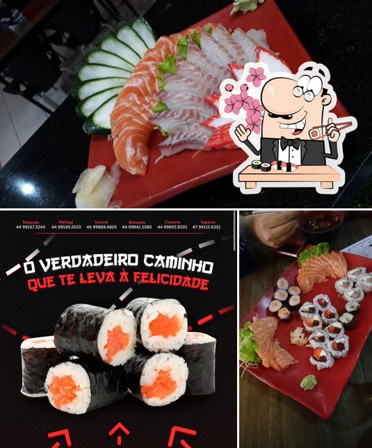 Escolha diferentes opções de sushi