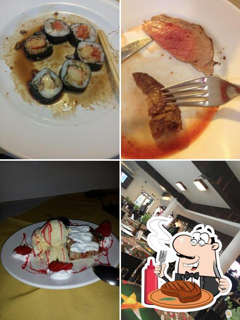 Escolha pratos de carne no Park Blumenau