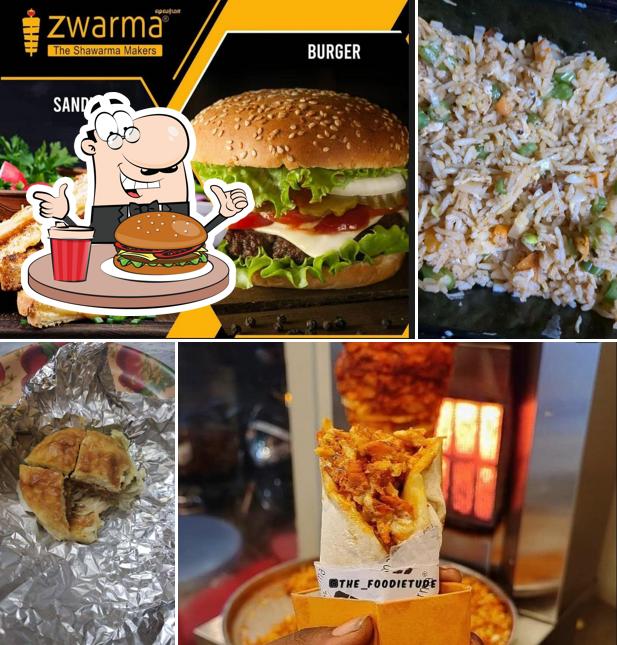 Hamburger at Zwarma - Shawarma Fried Rice Chinese food Juice Burger Sandwich Momos Mojitos Milk Shakes