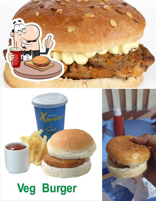 Order a burger at Venkys Chicken xperience Davangere
