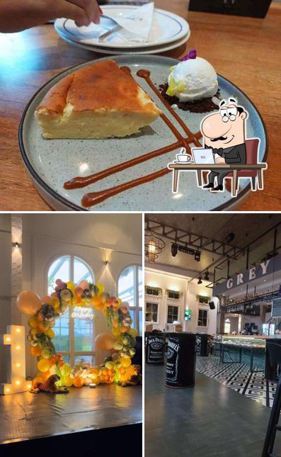 Take a seat at one of the tables at Grey Cravings