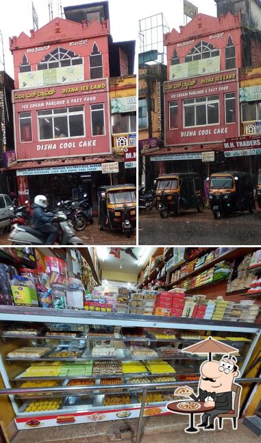 The image of Disha Bakery’s exterior and food