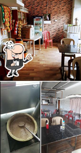 The restaurant's interior and food