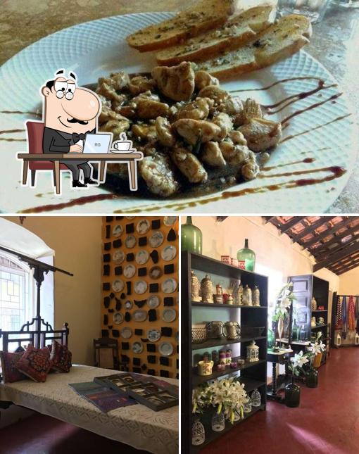 Among different things one can find interior and food at Saligao Stories