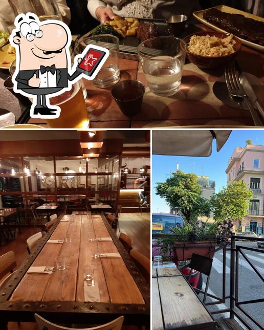 La esterno e cibo del ristorante