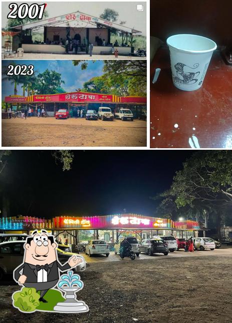 The picture of Sheru ka Dhaba’s exterior and beverage
