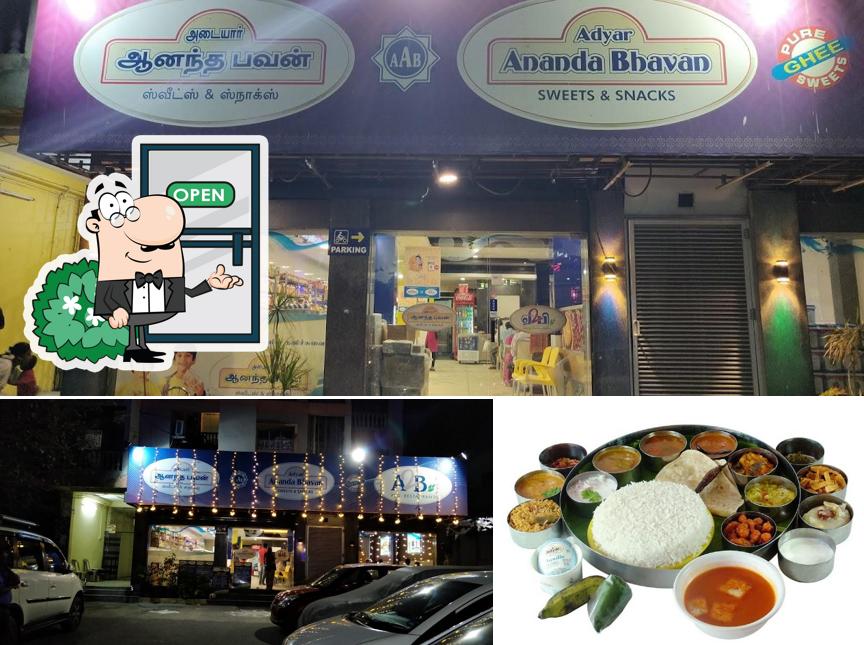 The photo of exterior and food at Adyar Ananda Bhavan - A2B