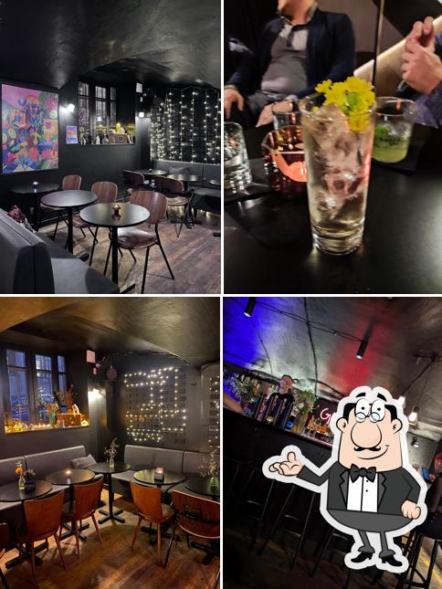 Parmi les différentes choses de la intérieur et la comptoir de bar, une personne peut trouver sur Groom