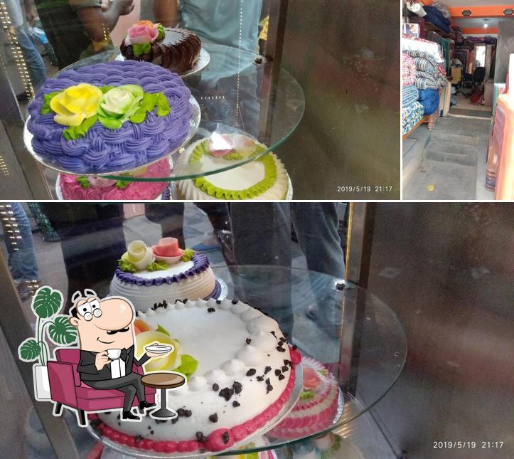 Among different things one can find interior and cake at Bake Palace