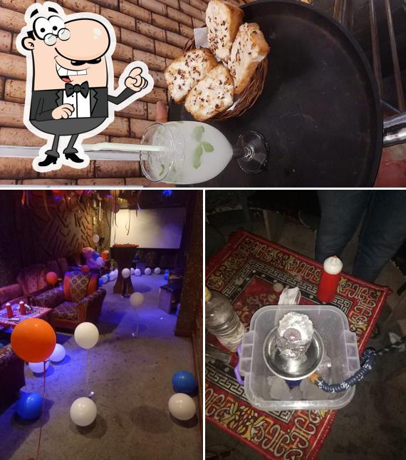 The interior of V lounge the pizza station