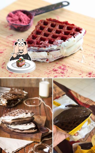 Chocolate cake at The Belgian Waffle Co