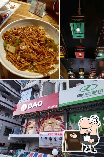 Among various things one can find exterior and food at WOK Republic
