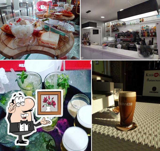 Tra le diverse cose da Kiss Bar tabacchi edicola si possono trovare la interni e bevanda