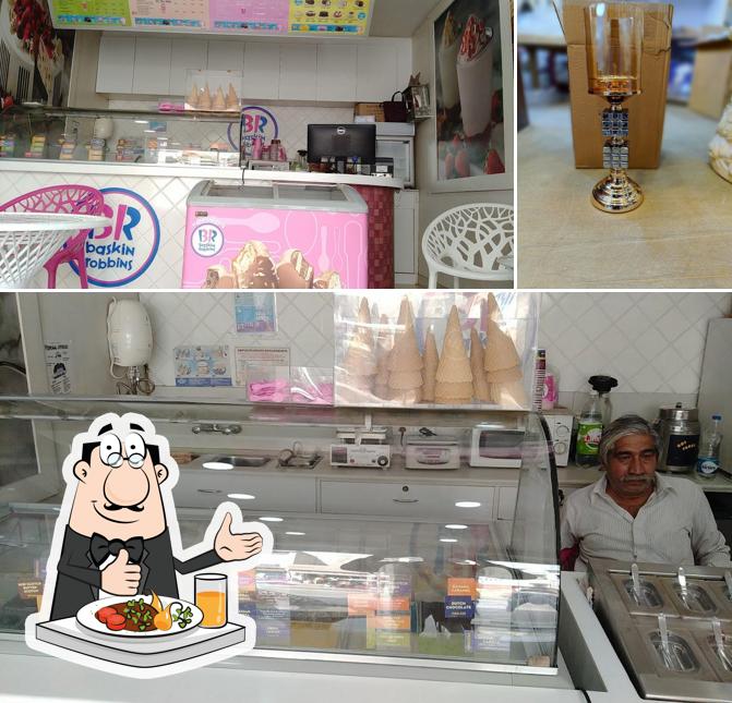 Take a look at the photo showing food and interior at Baskin Robbins Rewari