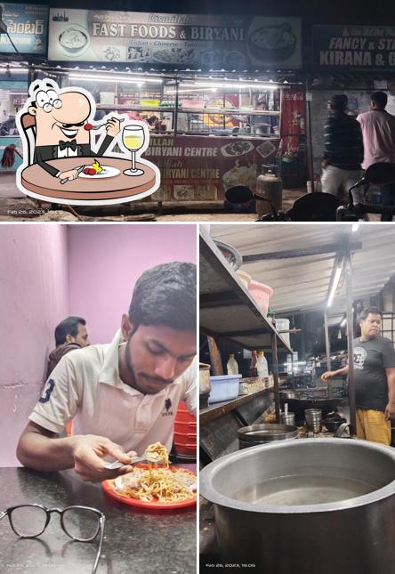 The picture of food and exterior at Bismillah fast food & Biryani