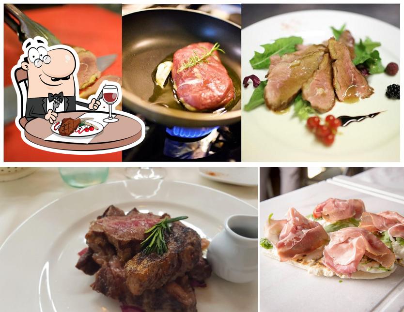Piatti di carne vengono proposti a Le Ghiaine