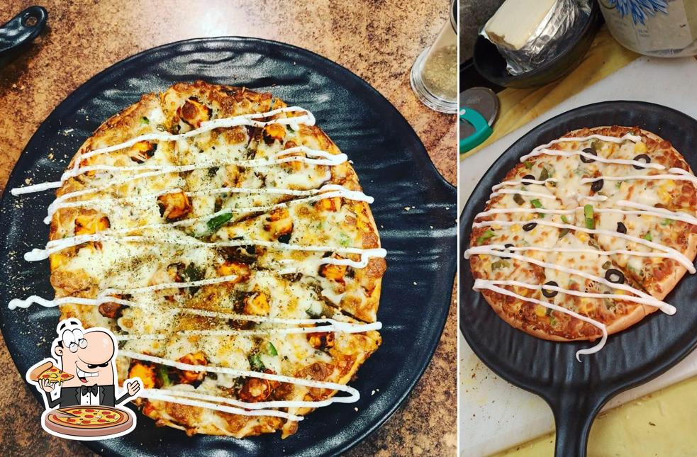 Try out pizza at MOM's Cafe
