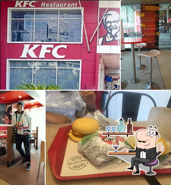 Take a seat at one of the tables at KFC