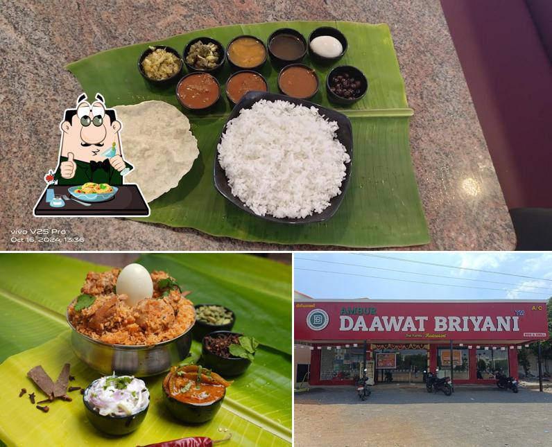 Among different things one can find food and exterior at AMBUR DAAWAT BRIYANI