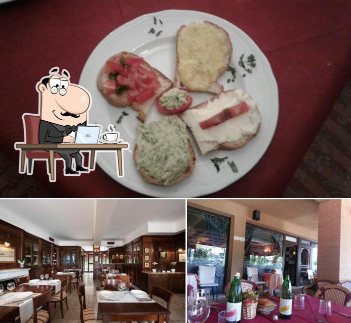 La interni e cibo del ristorante