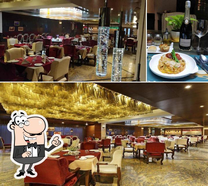 The photo of interior and wine at Golden Oak - La Marvella