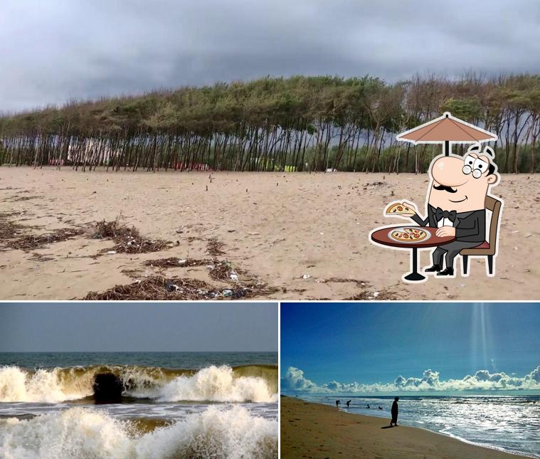 Check out how Chandrabhaga Golden Sea Beach looks outside
