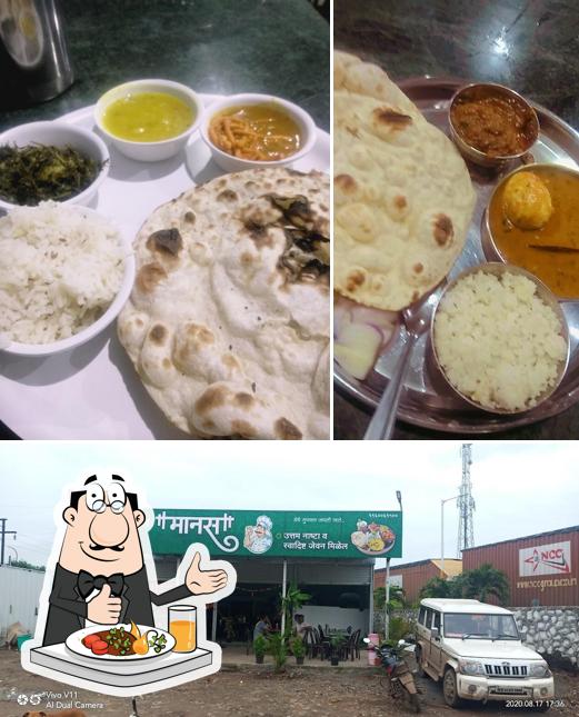 The image of food and exterior at Hotel vihansaheb