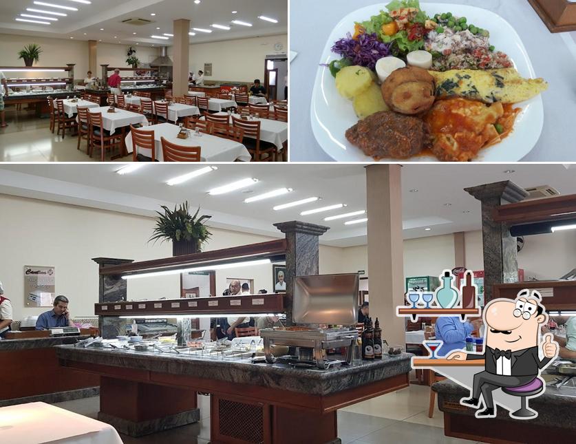 A ilustração do Cantina 2 R’s interior e comida