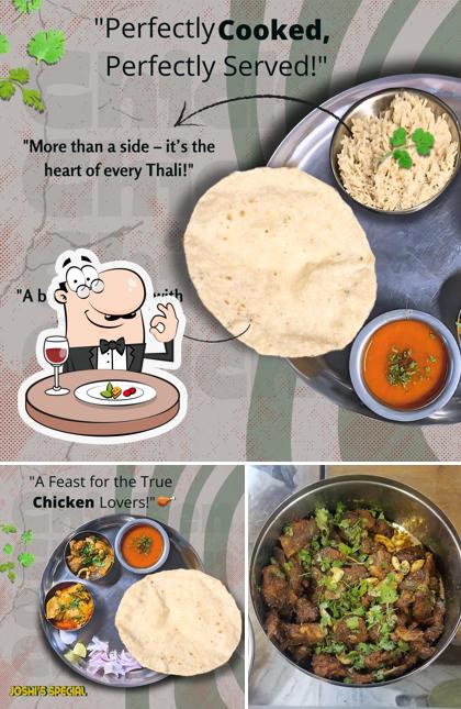 Food at Joshi’s special nonveg thaali