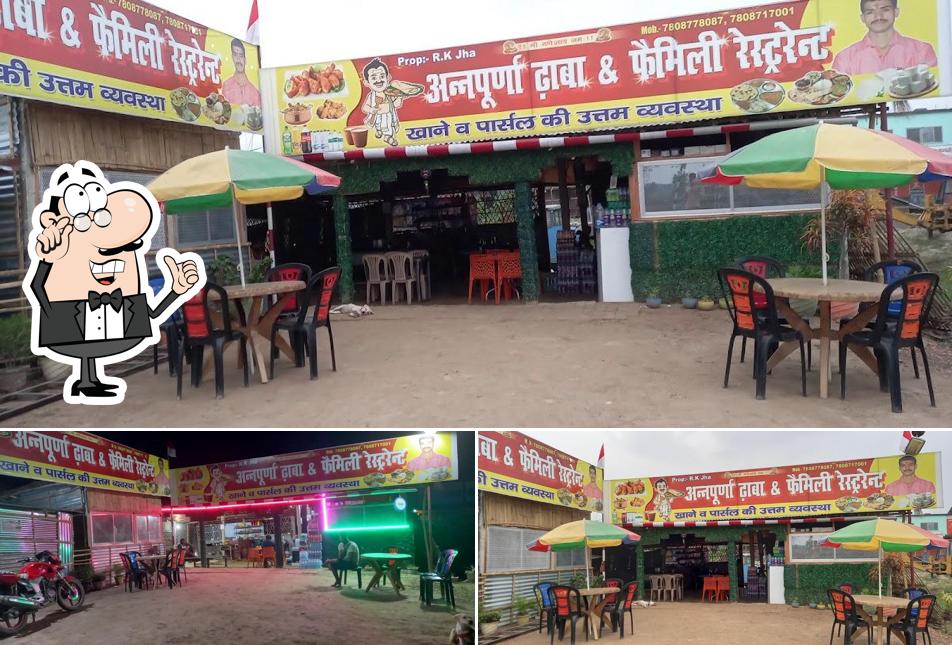 The interior of Annapurna Dhaba And Family Restaurant. Rj 