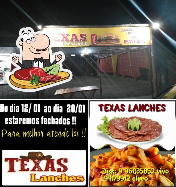 Experimente pratos de carne no Texas Lanches