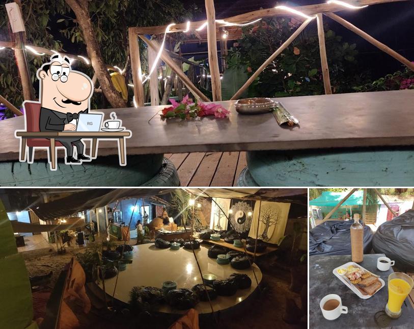This is the photo showing interior and beverage at Lush Garden