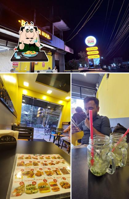 The photo of food and exterior at Burger Hutt