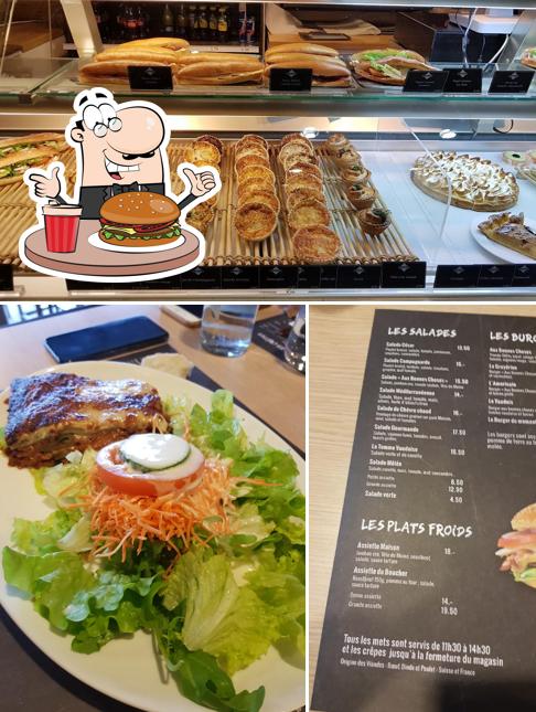 Prova un hamburger a Aux Bonnes Choses Vernier