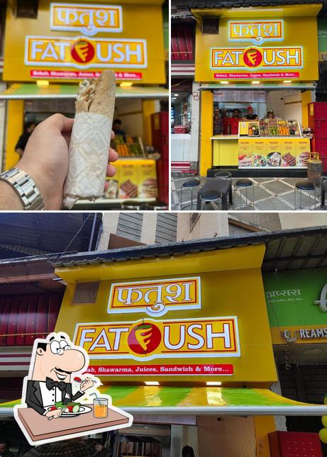 Take a look at the picture showing food and exterior at Fatoush nerul