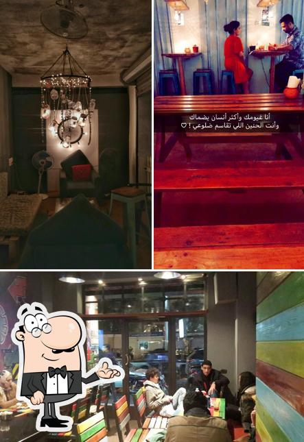 Take a seat at one of the tables at Burger Factory