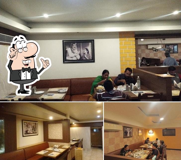 Take a seat at one of the tables at Cross Roads