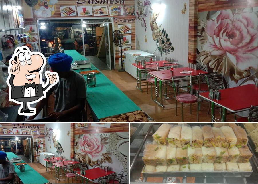 This is the image displaying interior and food at Dashmesh Sweets & Dairy
