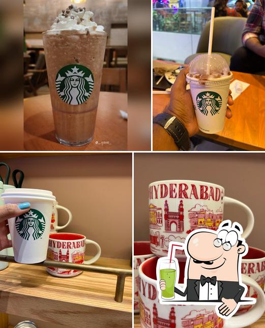 Enjoy a beverage at Starbucks