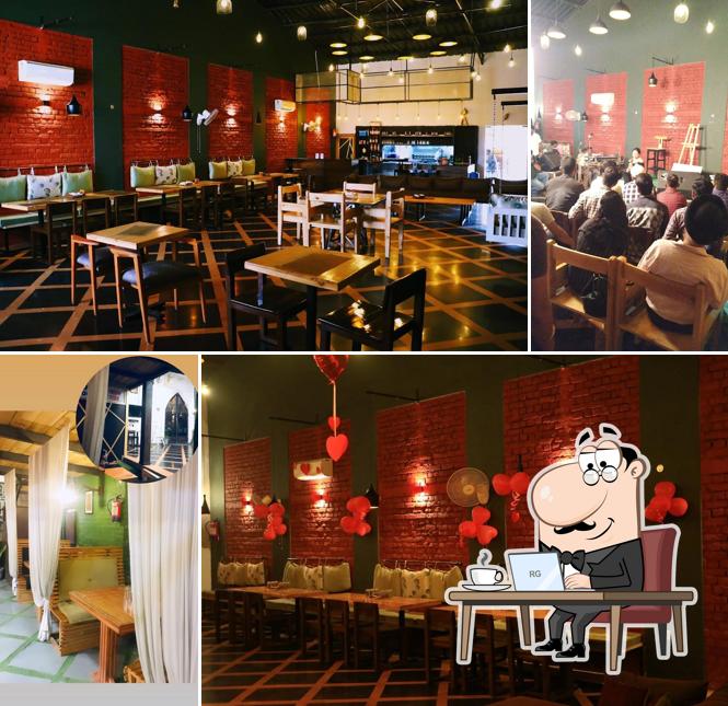 The interior of The RangRoot Restro & Cafe Best Restaurant in Meerut Best Restaurant on Meerut Highway