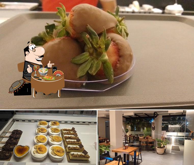 This is the photo showing food and interior at Conçu Banjara Hills